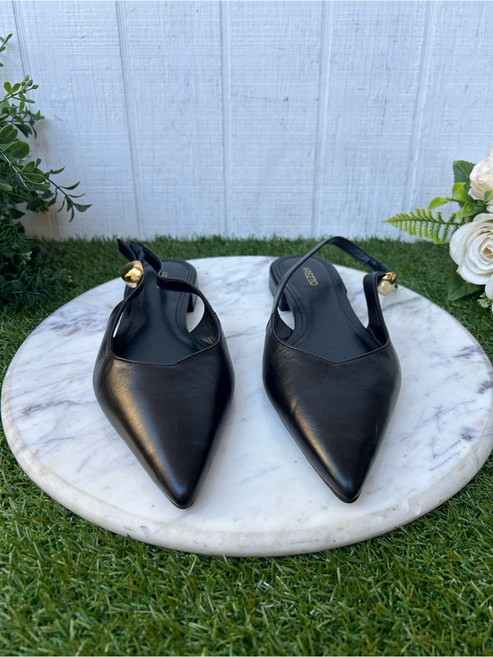 Arezzo Farrah Ballet Leather Flat in Black women size 8 gently used - Picture 14 of 16